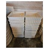 White Ceramic Rectangular Quiche Dishes - Set of 24
