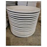 White Restaurant Dinner Plates - Set of 17