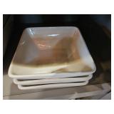 10 Strawberry Street Square White Appetizer Plates - Set of 3