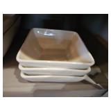 10 Strawberry Street Square White Appetizer Plates - Set of 3