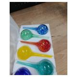 Plant Watering Globes Set of 6 - Small Glass Self Watering Bulbs Up to 5 Days of Irrigation - for Indoor & Outdoor Plants - Multicolor, Automatic, Glass Watering Bulbs for Daily Use, Watering Devices