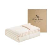 Cozy Bliss x SoronaÂ® Viscose Natural Fiber Cooling Comforter Queen Size, Reversible Silky Smooth Cooling Blanket with Q-Maxï¼0.46 for Hot Sleepers & Night Sweats, Ivory White, 90\"x90\"