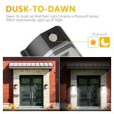 JC-LGL 30W LED Wall Pack Light with Dusk to Dawn Sensor, 3600LM, 5000K Daylight, 120Vac Led Porch Lights, IP65 Waterproof Outdoor Security Lighting for Garage Warehouse Garden, ETL Certified, 2 Pack
