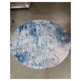 Gray and blue carpet 6 ft round