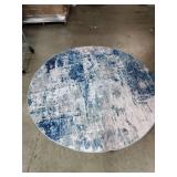 Gray and blue carpet 6 ft round