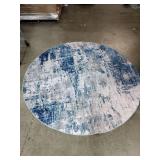 Gray and blue carpet 6 ft round