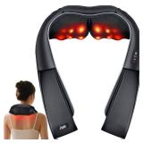 RIKE Shiatsu Neck Massager with Heat, HSA Electric Back Massager for Pain Relief Deep Tissue 3D Kneading Massage Pillow for Home, Office, and Car Use FSA, Valentineâs Day Gift for Women Men Mom D