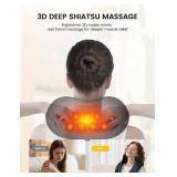 RIKE Shiatsu Neck Massager with Heat, HSA Electric Back Massager for Pain Relief Deep Tissue 3D Kneading Massage Pillow for Home, Office, and Car Use FSA, Valentineâs Day Gift for Women Men Mom D