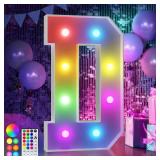 imprsv 3FT Colorful Marquee Letters D, 18 Colors Large Light up Letters Alphabet Sign with Remote, Big Marry Me Sign, Birthday Party Decorations Anniversary Wedding Decoration