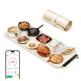 Vabaso Extra Large Food Warming Mat with APP, 37\"x15\" DIY Temperature & Timer Settings, Heats in 5s, Electric Warming Tray with Child Safety Lock, Warming Mat for Food & Countertop - Kosher Certifie