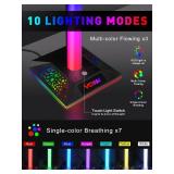 VCOM RGB Gaming Headphones Stand with 2 USB and 1 Type-C Ports, Headset Stand with 10 Light Modes and Non-Slip Rubber,Suitable for All Earphone Accessories, Best Gift for Desk Gamers