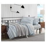 Nautica - Queen Quilt Set, Soft & Breathable Cotton Bedding with Medium Weight Feel, Reversible 3 Piece Bed Set with Matching Pillowcases (Jettison Grey)