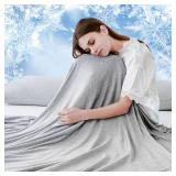 Cooling Blanket for Hot Sleepers Night Sweats Queen Size Cool Summer Blanket 79 X 86in Japanese Q-Max0.5 Arc-Chill Cooling Fiber Keep Adults/Children Cool All Night Soft Breathable All-Season-Grey