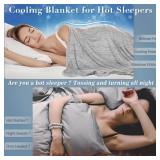 Cooling Blanket for Hot Sleepers Night Sweats Queen Size Cool Summer Blanket 79 X 86in Japanese Q-Max0.5 Arc-Chill Cooling Fiber Keep Adults/Children Cool All Night Soft Breathable All-Season-Grey
