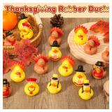 48 Pcs Thanksgiving Rubber Ducks, Thanksgiving Themed Ducks Bulk Turkey Ducks, Thanksgiving Party Favors Supplies for Kids Adults, Fall Duck Bathtub Bathing Toy for Holiday Autumn Table Centerpiece