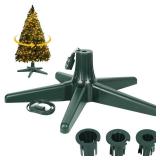 Blissun 360-Degree Rotating Adjustable Christmas Tree Stand, Suitable for Up to 7.5 Feet Artificial Christmas Trees, Dark Green
