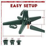 Blissun 360-Degree Rotating Adjustable Christmas Tree Stand, Suitable for Up to 7.5 Feet Artificial Christmas Trees, Dark Green
