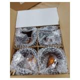 VOHO Votive Candle Holders for Wedding Candles, Amber Glass Candle Holder Set of 6, Tealight Candle Holder Bulk for Wedding Decor, Table Centerpiece, Birthday Party