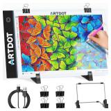 ARTDOT A4 LED Light Pad for Diamond Painting Kits for Adults, USB Powered Adjustable Brightness Diamond Art Light Board with Accessories