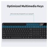 Wireless Keyboard and Mouse Combo, MARVO 2.4G Ergonomic Wireless Computer Keyboard with Phone Tablet Holder, Silent Mouse with 6 Button, Compatible with MacBook, Windows (Black)