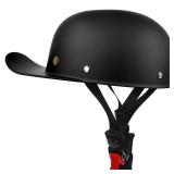 QICHAO Baseball Motorcycle Helmet - Half Motorcycle Helmet, DOT Approved, Motorcycle Half Helmet for Chopper Moped Scooter Motorbike Electric-Matte Black,L