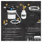 EWK 23-Piece Pneumatic Brake Bleeder Kit, 2L Vacuum Brake Bleeder Pump & 1L Fluid Refilling Bottle, One-Person Brake Fluid Flush System for Cars, Motorcycles, Trucks & ABS Systems