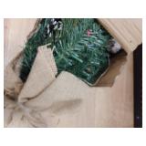 2ft Tabletop Pre-lit Christmas Tree with Star Treetop, Clear LED Lights, Artificial Xmas with Burlap Base for Table Desk Home Decor