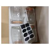 Anwoi Wide Mouth Glass Jars with Airtight Lid 32OZ 4 Pack, Kitchen Storage Large Clear Canister Jars with Hinged Lid with Measurement Marks For Canning,Coffee,Flour,Sugar,Beans