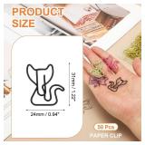 PATIKIL 50 pcs Paper Clip, Cat Shape Paper Clip Small Cute Rust-Proof Metal Strong Durable Bulk for Office Home, 31mm, Black
