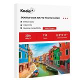 Koala Thin Presentation Paper Double-Sided Matte for Printing Photo 8.5X11 Inches 110 Sheets, Compatible with Inkjet Printer