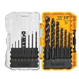DEWALT Drill Bit Set, 3-Flats Shank,14-Piece, 135 Degree Split Point, for Plastic, Wood and Metal (DWA1184)