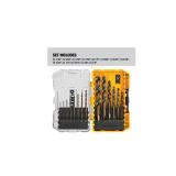 DEWALT Drill Bit Set, 3-Flats Shank,14-Piece, 135 Degree Split Point, for Plastic, Wood and Metal (DWA1184)