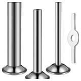 Mudder 4 Pieces Sausage Stuffer Kit 3 Different Sizes Stainless Steel Grinder Tubes with Sausage Stuffer Ring for Size 5 Meat Grinder Food Maker Kit