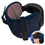 SARISUN Travel Pillows for Airplanes, Airplane Pillow for Long Flight Car Road Trip, Airplane Head Strap with Sleep Eye Mask, 360Â° Support Headrest, Stop Bobblehead Travel Neck Pillow, Mottled Red