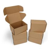 PHAREGE 6x4x3 inch Shipping Boxes 6 Pack Brown, Tab Lock Tuck Top Mailer Boxes for Packaging Small Business, Small Cardboard Gift Boxes for Wrapping Mailing Present