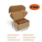 PHAREGE 6x4x3 inch Shipping Boxes 6 Pack Brown, Tab Lock Tuck Top Mailer Boxes for Packaging Small Business, Small Cardboard Gift Boxes for Wrapping Mailing Present