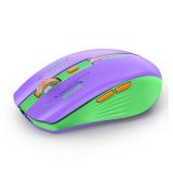 RAPIQUE Bluetooth Wireless Mouse - (BT1/BT2+USB Receiver) Dual Mode, Rechargeable, Quiet Click, Multi-Device Compatibility for Laptop, Computer, MacBook, Tablet (Purple and Green)