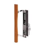 Sliding Glass Door Handle Set  6-5/8 in.  Diecast and Wood  Hook Style