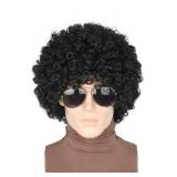 LeMarnia 70s 80s Afro Wig Black Short Curly Hair Men and Women Disco Rock Hippie Halloween Costume Wig