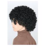 LeMarnia 70s 80s Afro Wig Black Short Curly Hair Men and Women Disco Rock Hippie Halloween Costume Wig