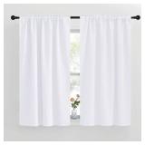 NICETOWM Window Treatment Curtain Panels - (White Color) W42 x L50, 2 Pieces, Semi Blackout Window Treatment Drape Panel for Kids Bedroom