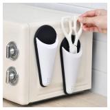 Scissor Holder with Magnetic Adsorption & Draining Holes Design, Detachable Refrigerator Scissors Storage Box Scissor Organizer for Kitchen Organization Scissor Block without Scissor Black