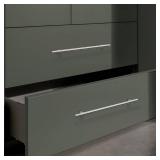 Probrico 5 Pack Brushed Stainless Steel Hollow Kitchen Cabinet Pulls Kitchen Door Handles Dresser Pulls 10\"/256mm Hole Centers