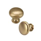 NIZADO 30 Pack Warm Gold Drawer Knob Solid Kitchen Cabinet Hardware,Champagne Bronze Cabinet Knob Antique Brass Dresser Knob Euro Style Furniture Hardware,Diameter:1-1/5\"