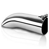 Mupera Universal 3.5 Inch Turn Down Exhaust Tip, 3.5\" Outlet, 12\" Long Silver Professional Tail Pipe Exhaust Tip with Bolt-On, for all 3.5 Inch Outside Diameter Exhaust Tips