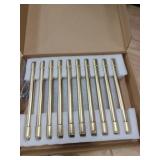 Khtumeware 10 Pack Brushed Brass Cabinet Hardware - 6 Inch(152mm) Hole Center Gold Drawer Pulls for Kitchen, Bathroom, Dresser