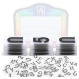 MotiMind 3 Sets 3 x 2 in Bottle Service Sign Replacement Cards 2 Sets Letters A-z and 1 Numbers 0-9 Marquee LED VIP Light Bottle Service Sign Cards for Nightclub Club Bars Party, Without LED Board