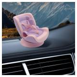17cm Dolls Car Seat with Universal Air Vent Clip & Desk Stand, Cute Stylish Purple Decoration for Anime & Toy Collectors Doll Car Seat for 17cm Dolls Accessories (NO Doll) (Purple&Pink)