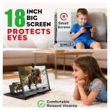 18 Inch Smartphone Screen Magnifier 3D HD Foldable Amplifier Phone Stand with Adjustable Angle Gift for Mom Dad Family Portable Universal Enlarger Movies Gaming Video