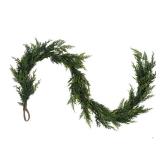 Christmas Cedar Garland,1Pcs 6ft Real Touch Cedar Pine Garland for Mantle Fireplace Outdoor Indoor Christmas Decorations